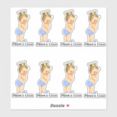 リトルプリンス男の赤ちゃんライトブルー金ゴールドクラウン シール (シート)