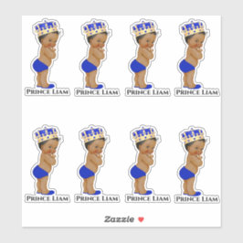 リトルプリンス男の赤ちゃん王室のブルー金ゴールドクラウン シール