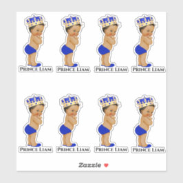 リトルプリンス男の赤ちゃん王室のブルー金ゴールドクラウン シール