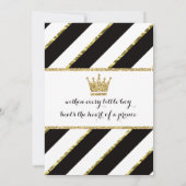 リトルプリンス誕生日招待状インブラック&金ゴールド 招待状 (裏面)