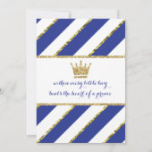 リトルプリンス誕生日招待状インブルー&金ゴールド 招待状 (裏面)