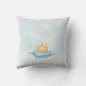 リトルプリンス金ゴールドクラウンウォーターカラーキャッスルブルー クッション (裏面)