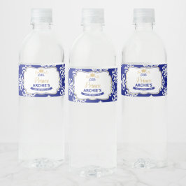 リトルプリンス1歳の誕生日パーティーブルー王室のの好意 ペットボトルラベル