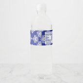 リトルプリンス1歳の誕生日パーティーブルー王室のの好意 ペットボトルラベル (裏面)