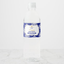 リトルプリンス1歳の誕生日パーティー王室のブルーの好意 ペットボトルラベル