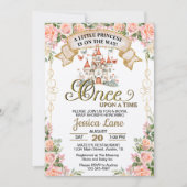 リトルプリンセスおとぎ話の城ガールベイビーシャワー 招待状 (正面)