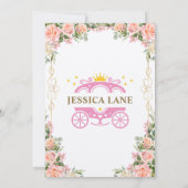 リトルプリンセスおとぎ話の城ガールベイビーシャワー 招待状 (裏面)