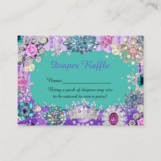 リトルプリンセスおむつくじチケット、ジュエリー エンクロージャーカード (正面)