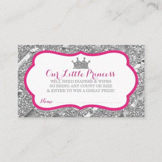 リトルプリンセスおむつくじチケット, 偽のグリッター エンクロージャーカード (正面)