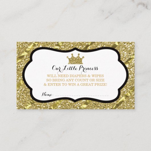 リトルプリンセスおむつくじチケット, 偽のグリッター エンクロージャーカード (正面)