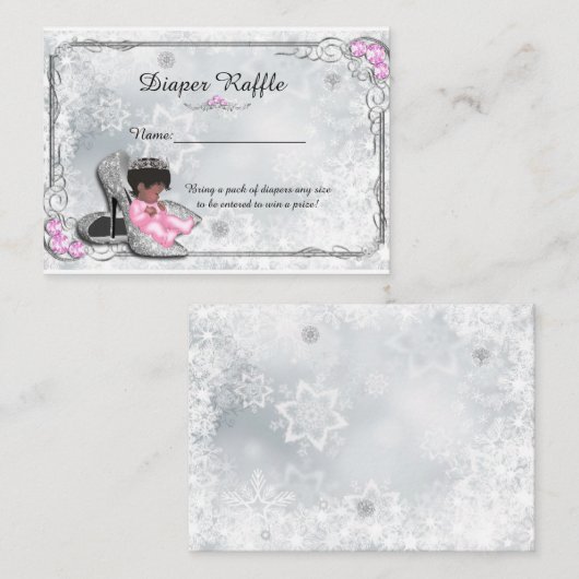 リトルプリンセスおむつラッフルチケット、グレー凍ってい エンクロージャーカード (正面/裏面)