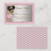 リトルプリンセスおむつラッフルチケット、ピンクシルバー エンクロージャーカード (正面/裏面)