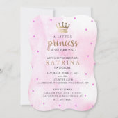 リトルプリンセスが行く!ピンク色の赤ちゃんシャワー 招待状 (正面)