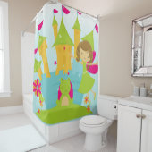 リトルプリンセスとカエルのプリンス城おとぎ話 シャワーカーテン (インサイチュ)
