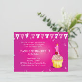 リトルプリンセスのカップケーキ第1誕生日パーティー 招待状 (スタンド正面)