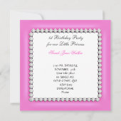 リトルプリンセスの最初の誕生日パーティーの写真 招待状 (裏面)