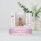 リトルプリンセスの最初の誕生日パーティーの写真 招待状 (スタンド正面)