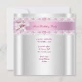 リトルプリンセスの最初の誕生日パーティーの写真 招待状 (裏面)