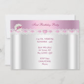 リトルプリンセスの最初の誕生日パーティーの写真 招待状 (裏面)