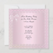 リトルプリンセスの最初の誕生日パーティーの写真 招待状 (裏面)