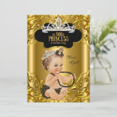 リトルプリンセスは彼女の方法ベビーシャワーブルネット 招待状 (スタンド正面)
