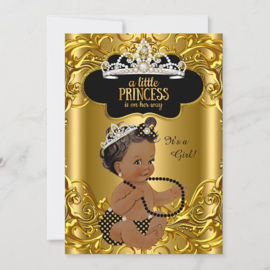 リトルプリンセスは彼女の方法ベビーシャワー民族 招待状 (正面)