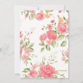 リトルプリンセスみすぼらしいシックなフローラベビーシャワー 招待状 (裏面)