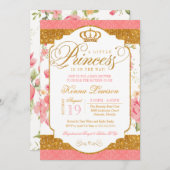 リトルプリンセスみすぼらしいシックなフローラベビーシャワー 招待状 (正面/裏面)
