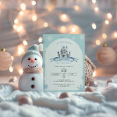 リトルプリンセスアイスキャッスルクラウンウィンター誕生日 招待状