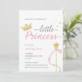 リトルプリンセスウォーターカラークラウンアンドワンド誕生日 招待状 (スタンド正面)
