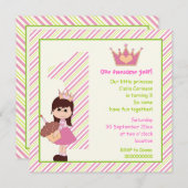 リトルプリンセスガールズ1stバースデーピンクグリーン 招待状 (正面/裏面)