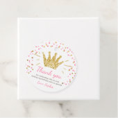 リトルプリンセスガール誕生日ピンク金ゴールドクラウン フェイバータグ (インサイチュ)