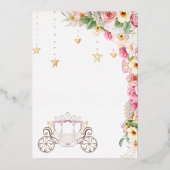 リトルプリンセスキャッスルベビーシャワーフェアリ実在タレ 箔招待状 (裏面)