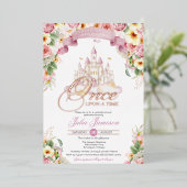 リトルプリンセスキャッスルベビーシャワーフェアリ実在タレ 箔招待状 (立ち正面)