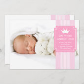 リトルプリンセスクラウン写真誕生のお知らせ 招待状 (正面/裏面)