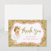リトルプリンセスサンキューカード、フェイクグリッター サンキューカード (正面/裏面)