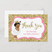 リトルプリンセスサンキューカード、フェイクグリッター サンキューカード (正面/裏面)