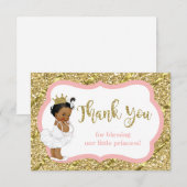 リトルプリンセスサンキューカード、フェイクグリッター サンキューカード (正面/裏面)