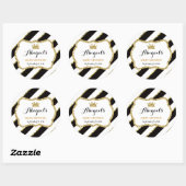 リトルプリンセスステッカー、ブラック、フェイクグリッター ラウンドシール (シート)