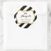 リトルプリンセスステッカー、ブラック、フェイクグリッター ラウンドシール (バッグ)