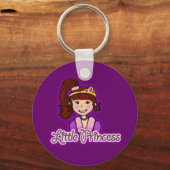 リトルプリンセスダークヘアパープルキーチェーン キーホルダー (正面)