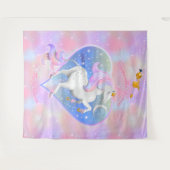 リトルプリンセスパーソナライズされたピンクユニコーン タペストリー (正面(横))