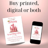 リトルプリンセスピンクキャッスルガール1st誕生日 招待状