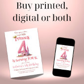 リトルプリンセスピンクキャッスル第4誕生日 招待状