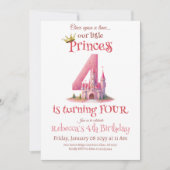 リトルプリンセスピンクキャッスル第4誕生日 招待状 (正面)
