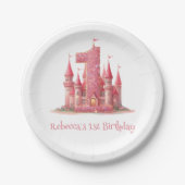 リトルプリンセスピンクキャッスル1st誕生日 ペーパープレート (正面)