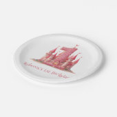 リトルプリンセスピンクキャッスル1st誕生日 ペーパープレート (アングル)