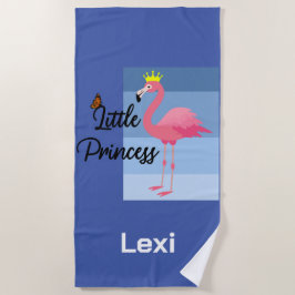 リトルプリンセスピンクフラミンゴデザイン-ビーチトウエ ビーチタオル