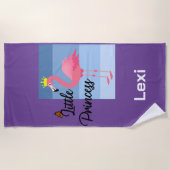 リトルプリンセスピンクフラミンゴデザイン-ビーチトウエ ビーチタオル (正面)