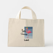 リトルプリンセスピンクフラミンゴデザイン – ミニトート ミニトートバッグ (裏面)